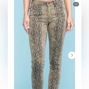 Judy Blue Snake Print Skinny Jeans - Green and Black